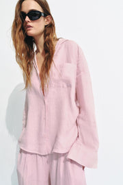 Pantalon coupe barrel 100 % lin ZW Collection