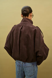 Veste effet suédine à passants