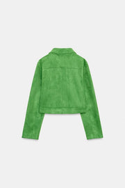 Veste courte effet suédine