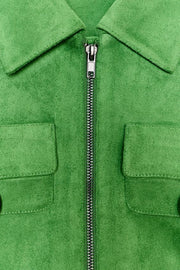 Veste courte effet suédine