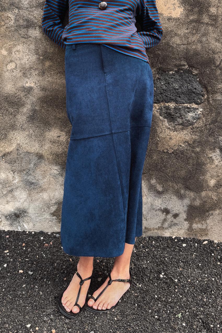 Jupe cape effet suédine