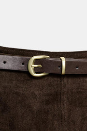 Jupe effet suédine avec ceinture
