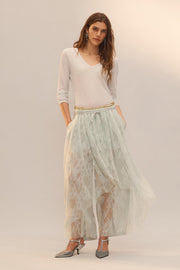 Pantalon contrasté en dentelle Édition limitée