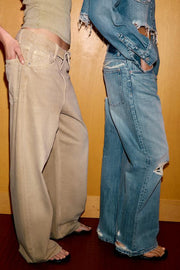 Jean TRF boyfriend déchiré taille mi-haute