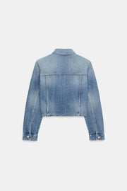 Blouson en denim TRF à épaulettes