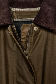 Veste cirée à col en velours côtelé ZW Collection