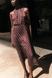Robe midi à pois