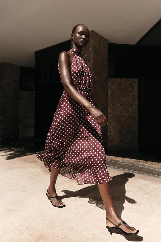 Robe midi à pois