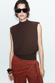 Pantalon large effet foulard
