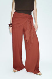 Pantalon large effet foulard