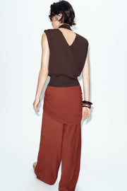 Pantalon large effet foulard