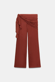 Pantalon large effet foulard
