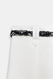 Pantalon en popeline à ceinture foulard