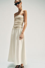 Robe contrastée décolleté droit