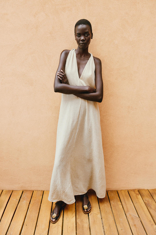 Robe midi texturée à volume