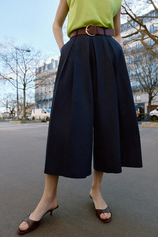 Pantalon-culotte avec ceinture