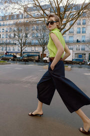 Pantalon-culotte avec ceinture