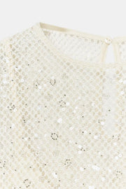 Top rouge à sequins