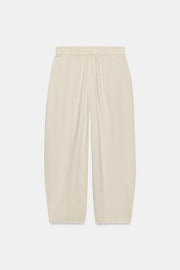 Pantalon coupe barrel en lin