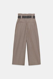 Pantalon à rayures avec ceinture