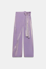 Pantalon paréo avec nœud effet brillant