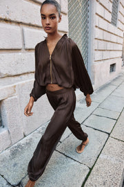Veste bomber ballon satinée