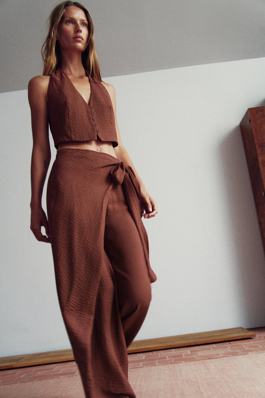 Pantalon paréo avec nœud