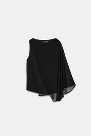 Blouse contrastée effet cape