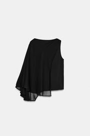 Blouse contrastée effet cape