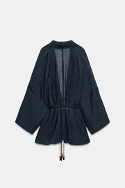 Veste semi-transparente effet froissé