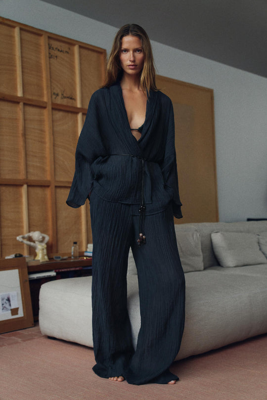 Veste semi-transparente effet froissé
