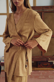 Veste croisée à cordon