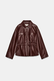 Veste effet cuir à taille élastique