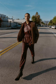 Veste effet cuir à taille élastique