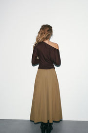 Jupe midi en nylon