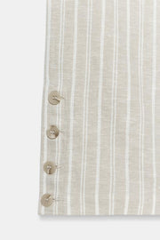 Pantalon en lin à rayures avec ceinture
