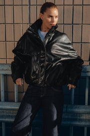 Veste effet cuir à volume