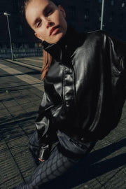 Veste effet cuir à volume