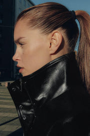 Veste effet cuir à volume