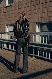 Veste effet cuir à volume