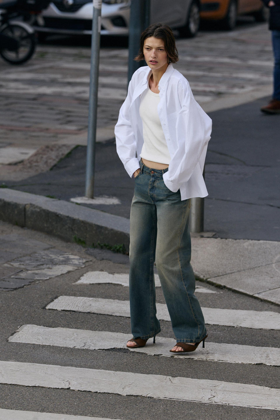 Jean Z1975 coupe droite ample, taille mi-haute
