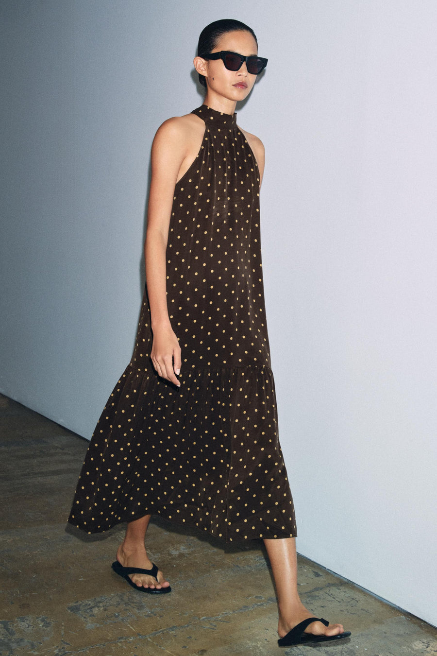 Robe dos-nu à pois ZW Collection