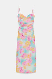 Robe midi en tulle imprimé