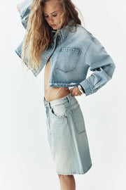 Bermuda baggy en denim TRF taille mi-haute