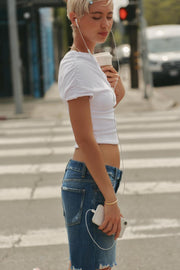 Bermuda en denim TRF taille mi-haute