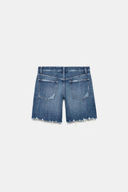 Bermuda en denim TRF taille mi-haute