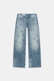 Jean TRF à jambe large strass taille basse