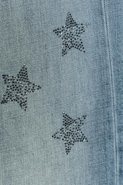 Jean TRF à jambe large strass taille basse