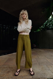 Pantalon coupe ballon en lin