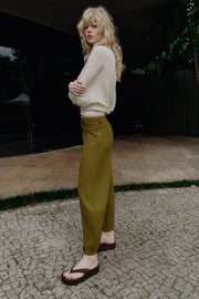 Pantalon coupe ballon en lin